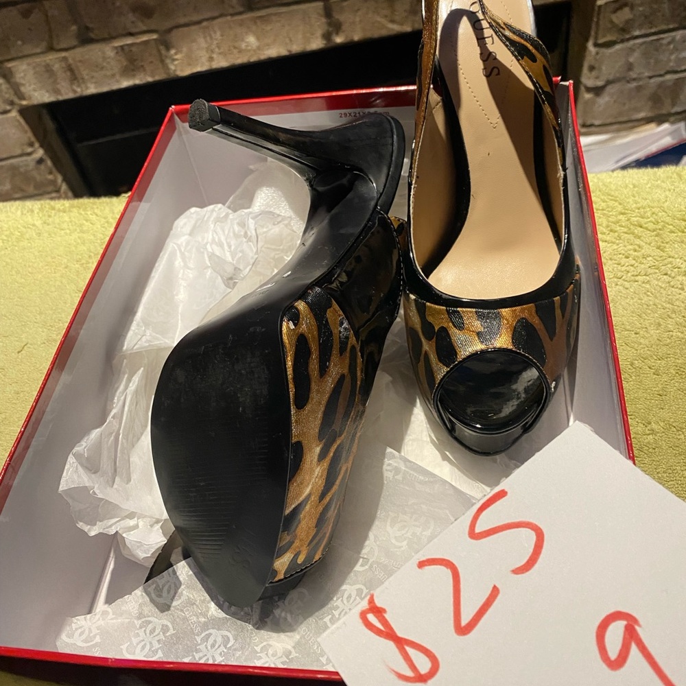 Guess leopard heels